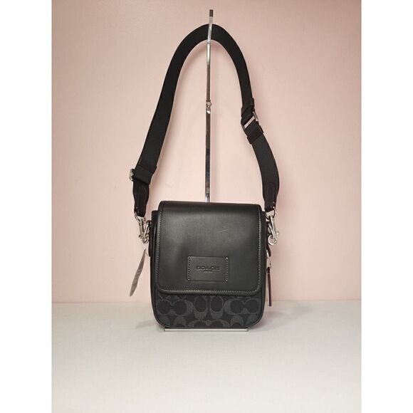 NWT Coach CO916 Lucas Crossbody In Signature Denim Black - Picture 1 of 10